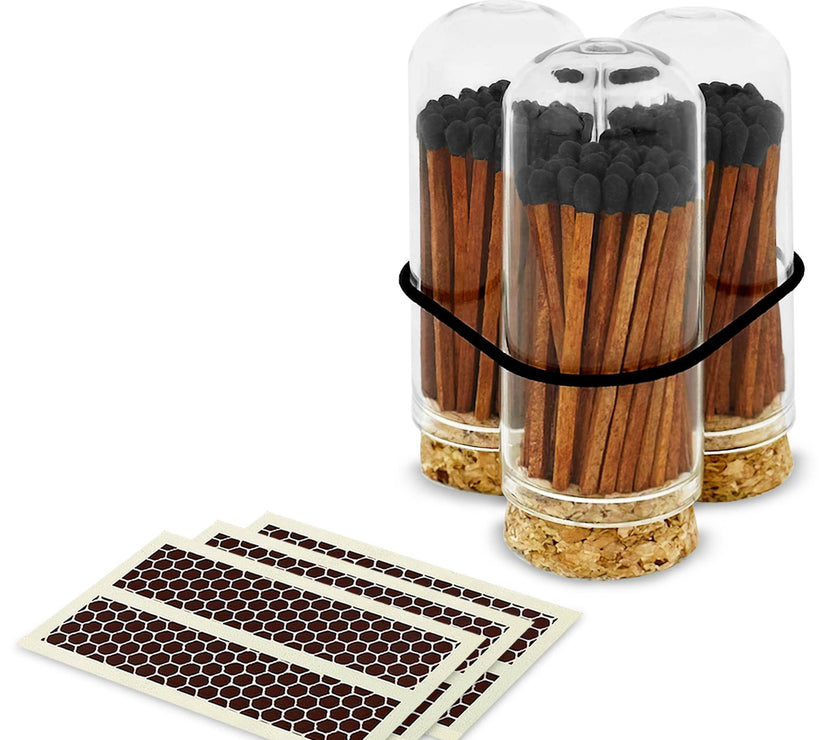 2" Matches + Mini Cloche - Strikers: Espresso and Black