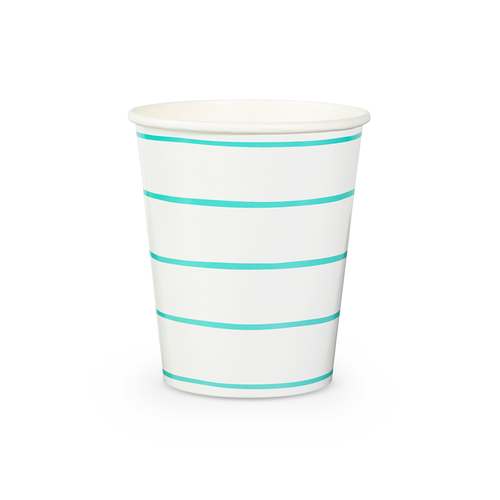 Frenchie Clover Green Striped 9 oz Cups 8CT