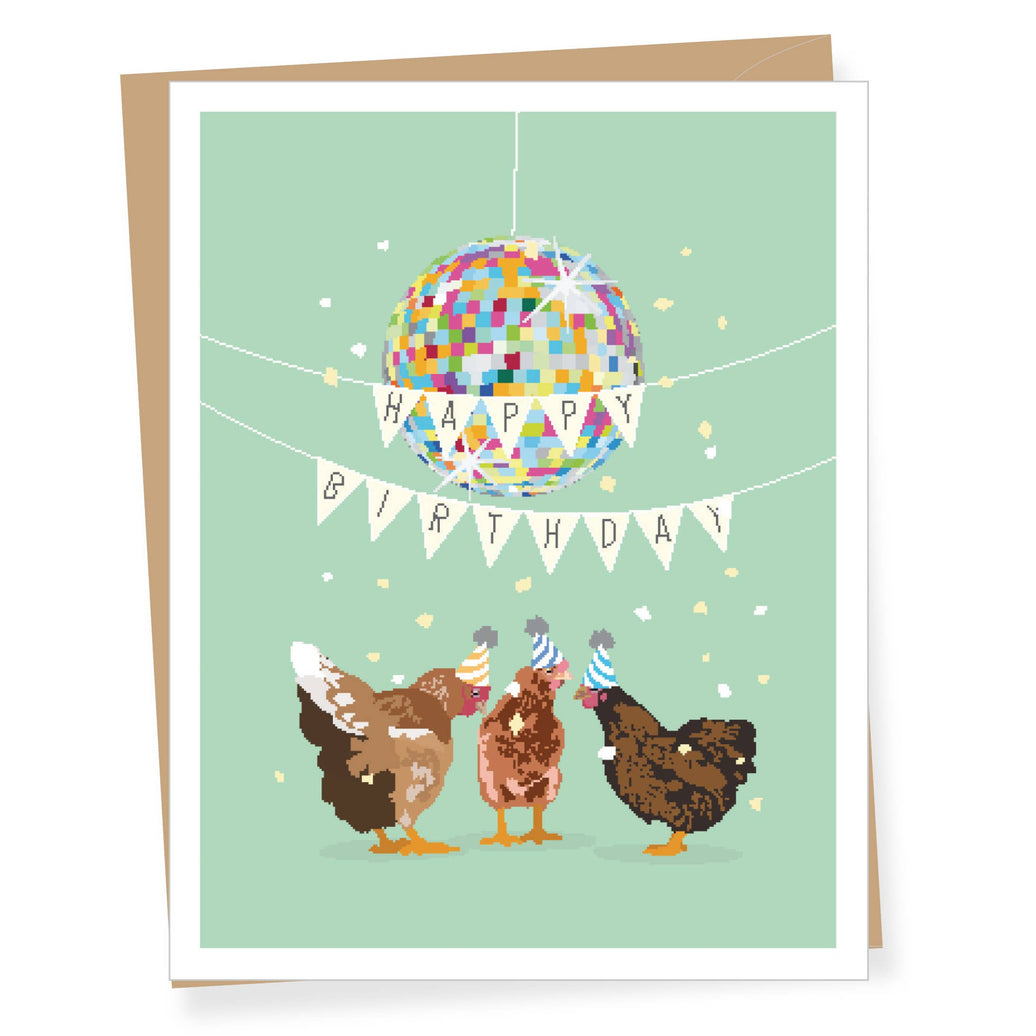 Party Chickens Birthday Greeting Card
