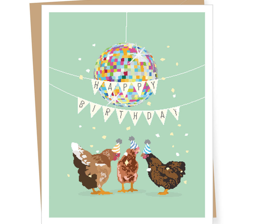 Party Chickens Birthday Greeting Card