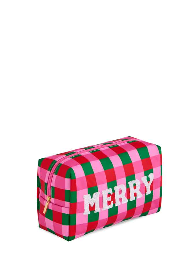 Cara Checkered 'Merry' Zip Pouch