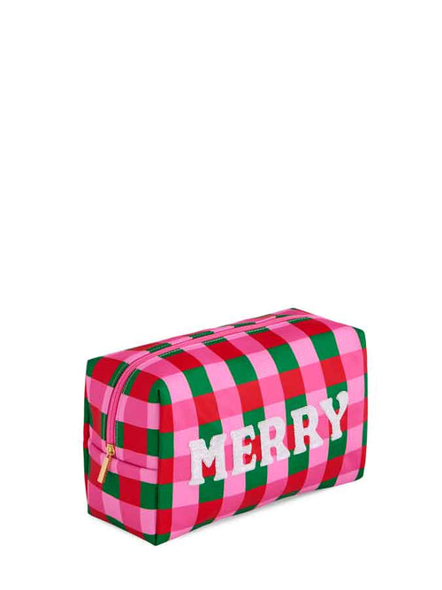 Cara Checkered 'Merry' Zip Pouch