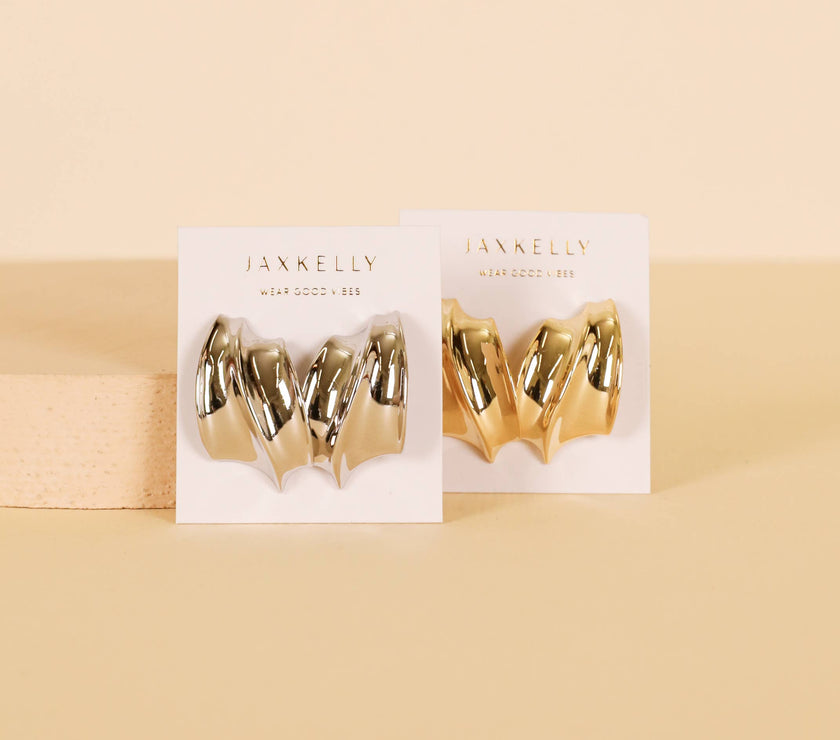 Silver - Bold Wave - Earrings