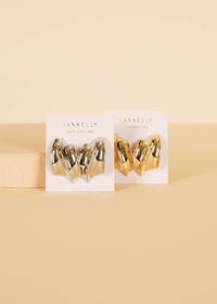 Silver - Bold Wave - Earrings