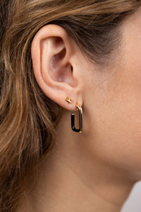 Baguette - Champagne - Gold Earrings