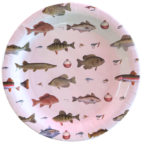 Fishing 9" Paper Dinner Plates - 16CT