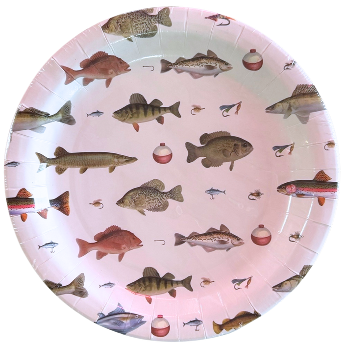 Fishing 9" Paper Dinner Plates - 16CT