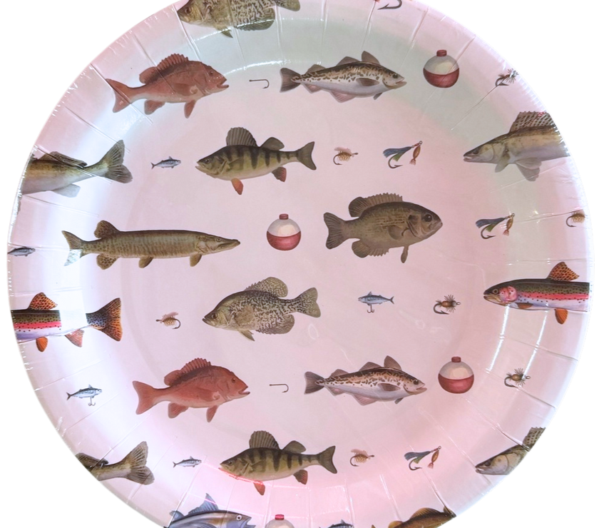 Fishing 9" Paper Dinner Plates - 16CT