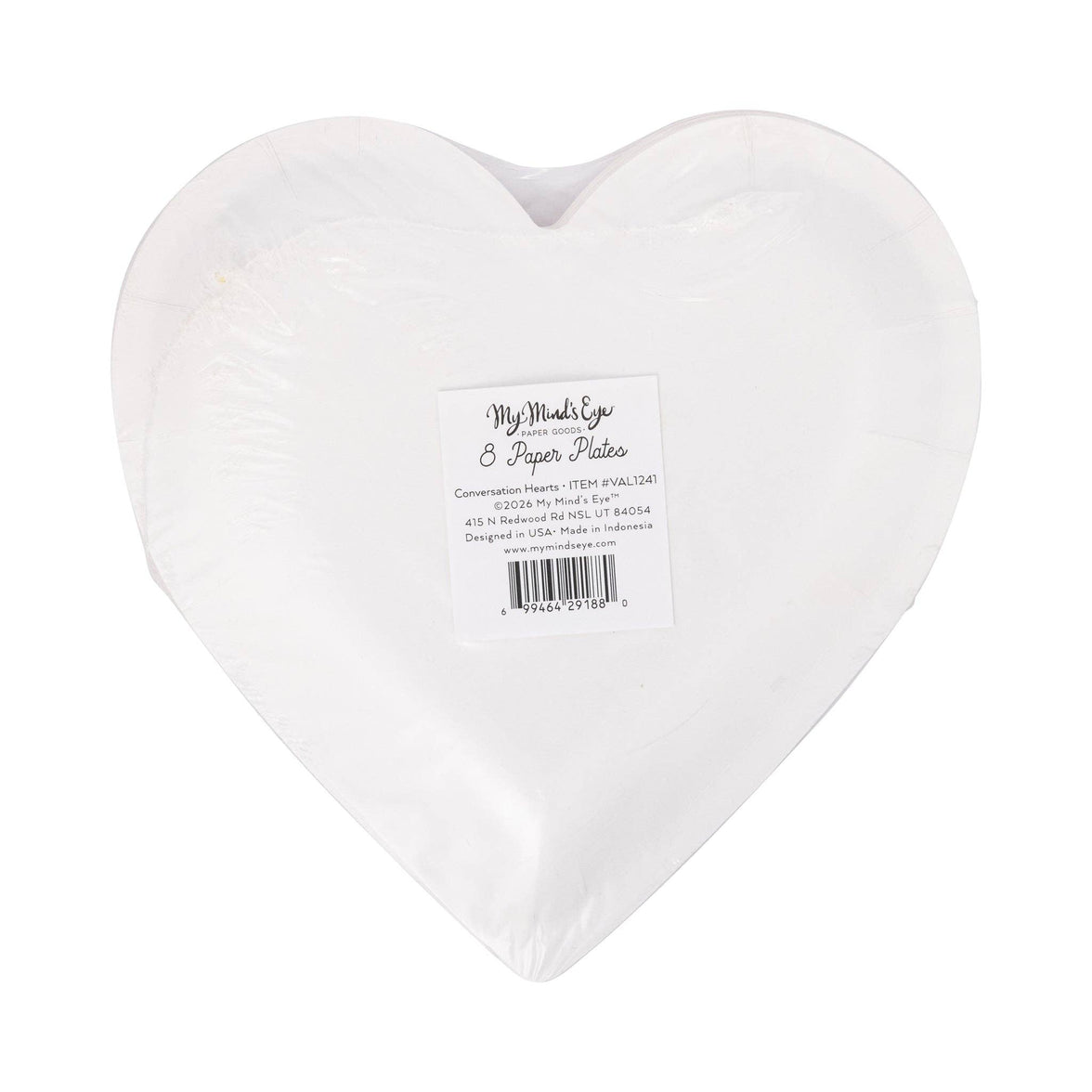 Conversation Heart Shaped Paper Plates - 8CT