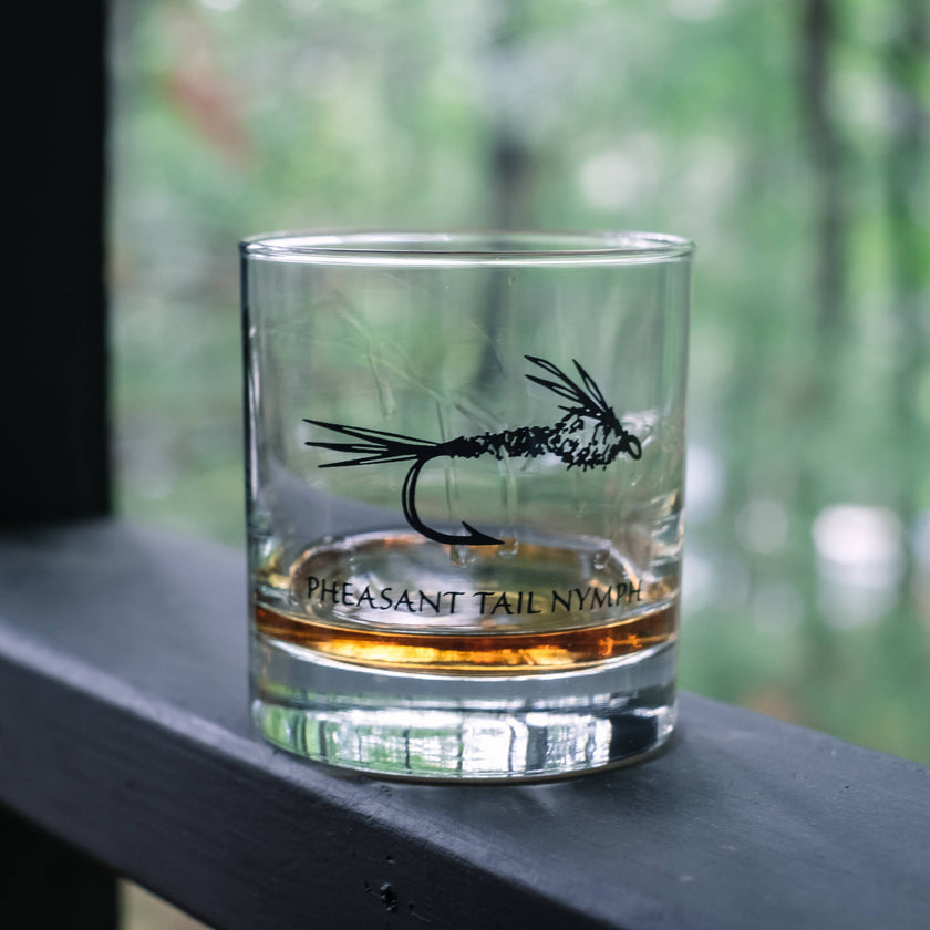 Fly Fishing Rocks Glass - Assorted Designs