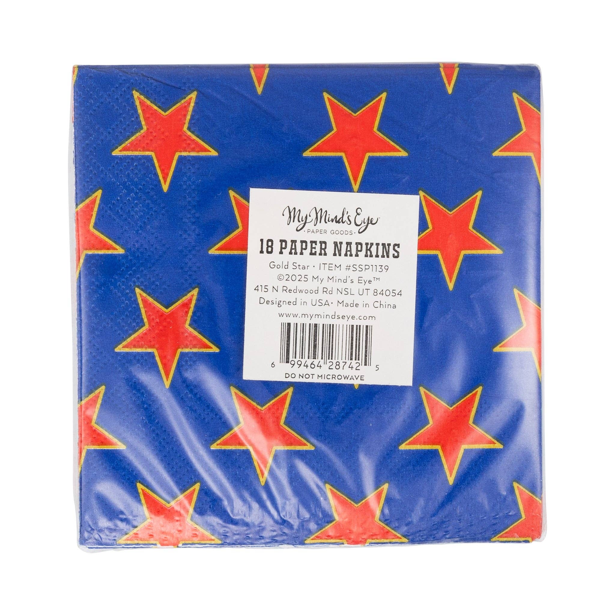 Gold Star Cocktail Napkins - 18CT