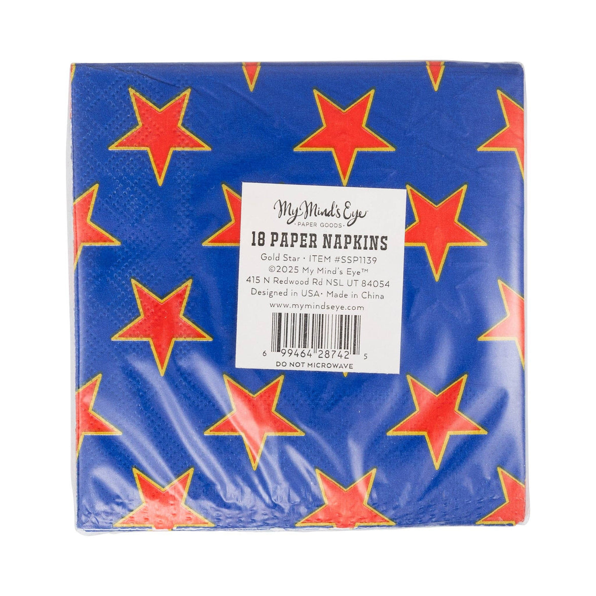 Gold Star Cocktail Napkins - 18CT