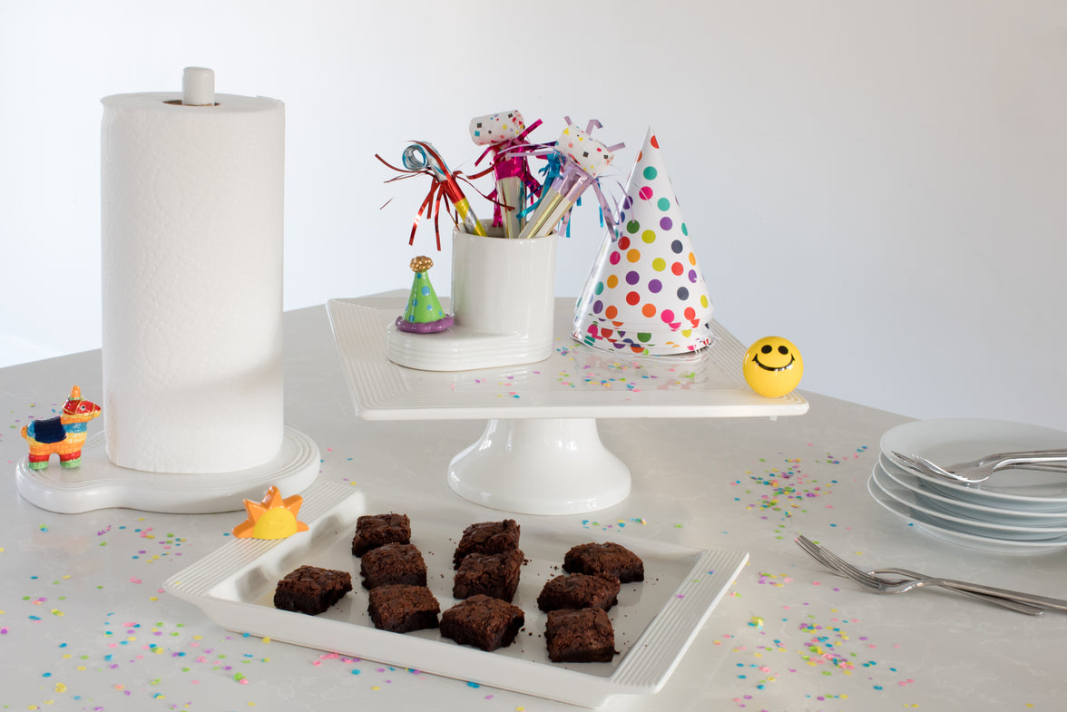Pinstripes Melamine Paper Towel Holder