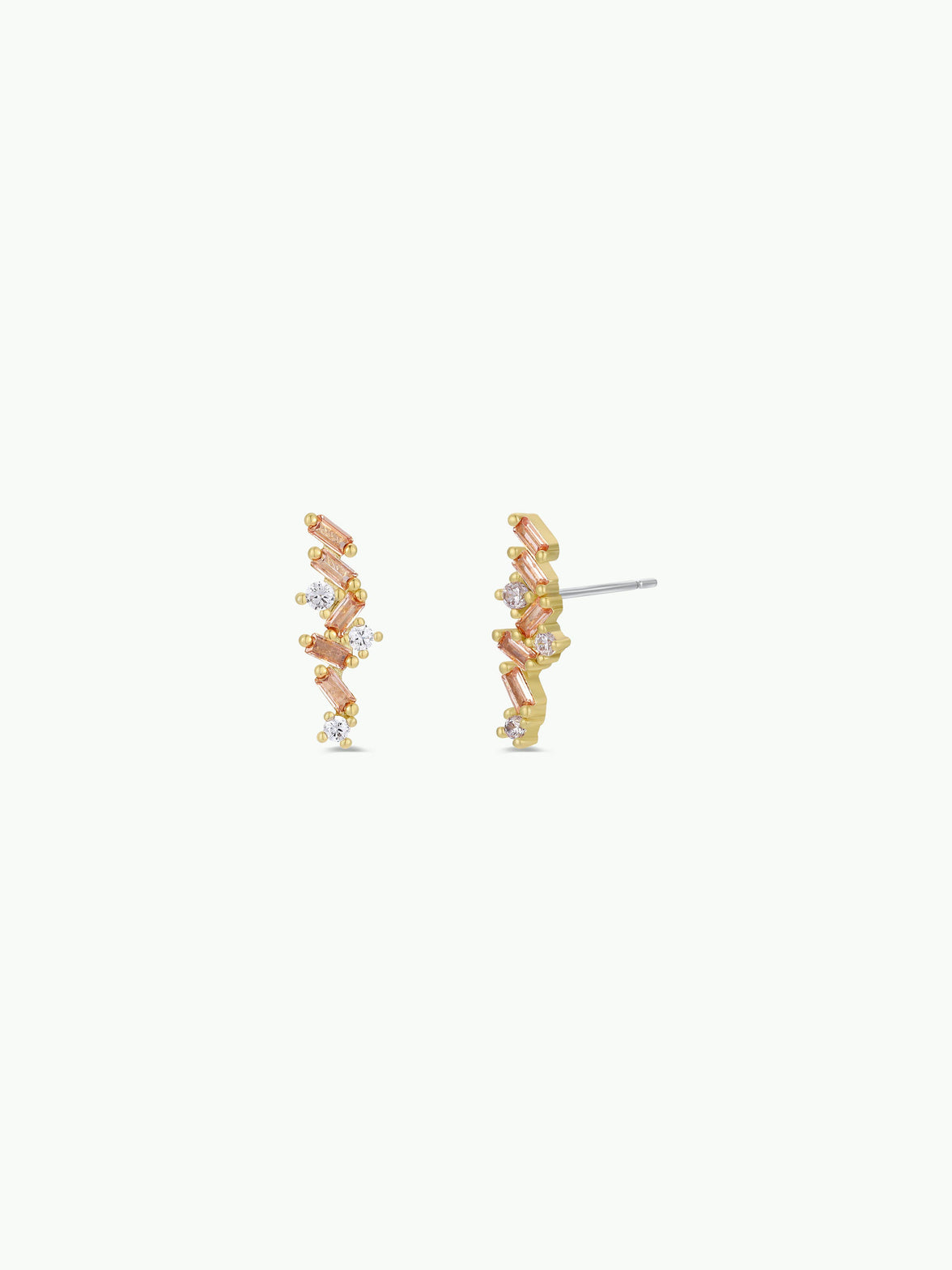 Cascading Baguette Drop - Gold Earrings