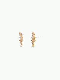 Cascading Baguette Drop - Gold Earrings