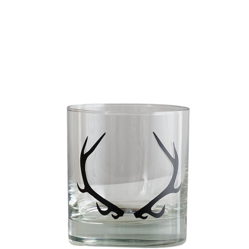 Antler Matte Black Rocks Glass - 11 OZ