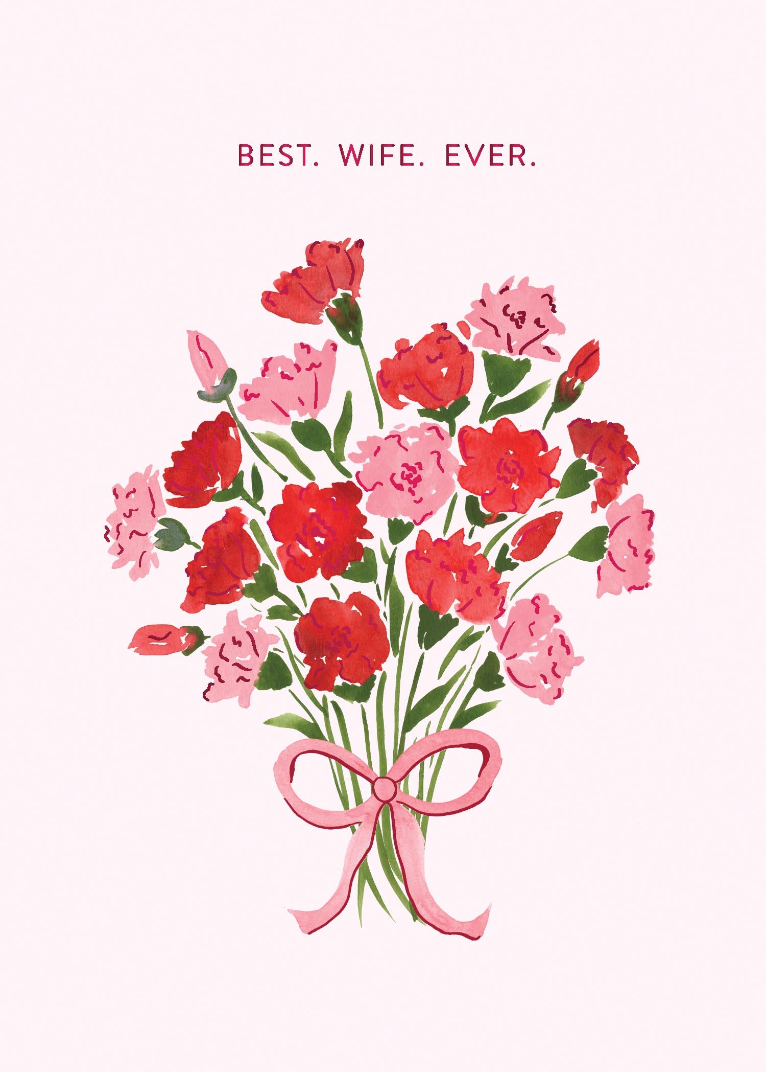 Rose Bouquet Best Wife Valentine Card