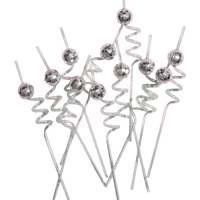 Reusable Disco Ball Party Swirly Straws