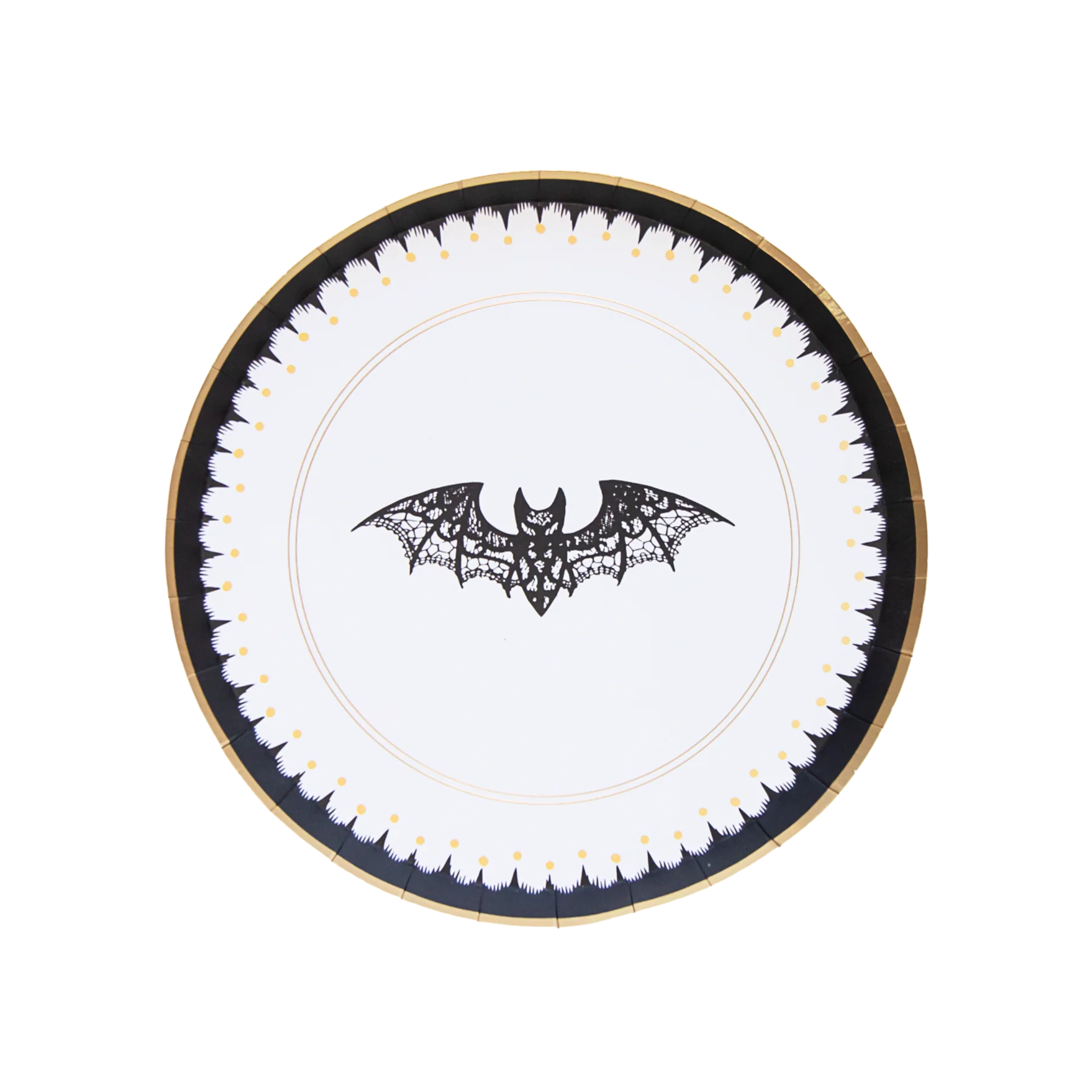 Elegant Halloween Dessert Lacy Bat Plates 8CT