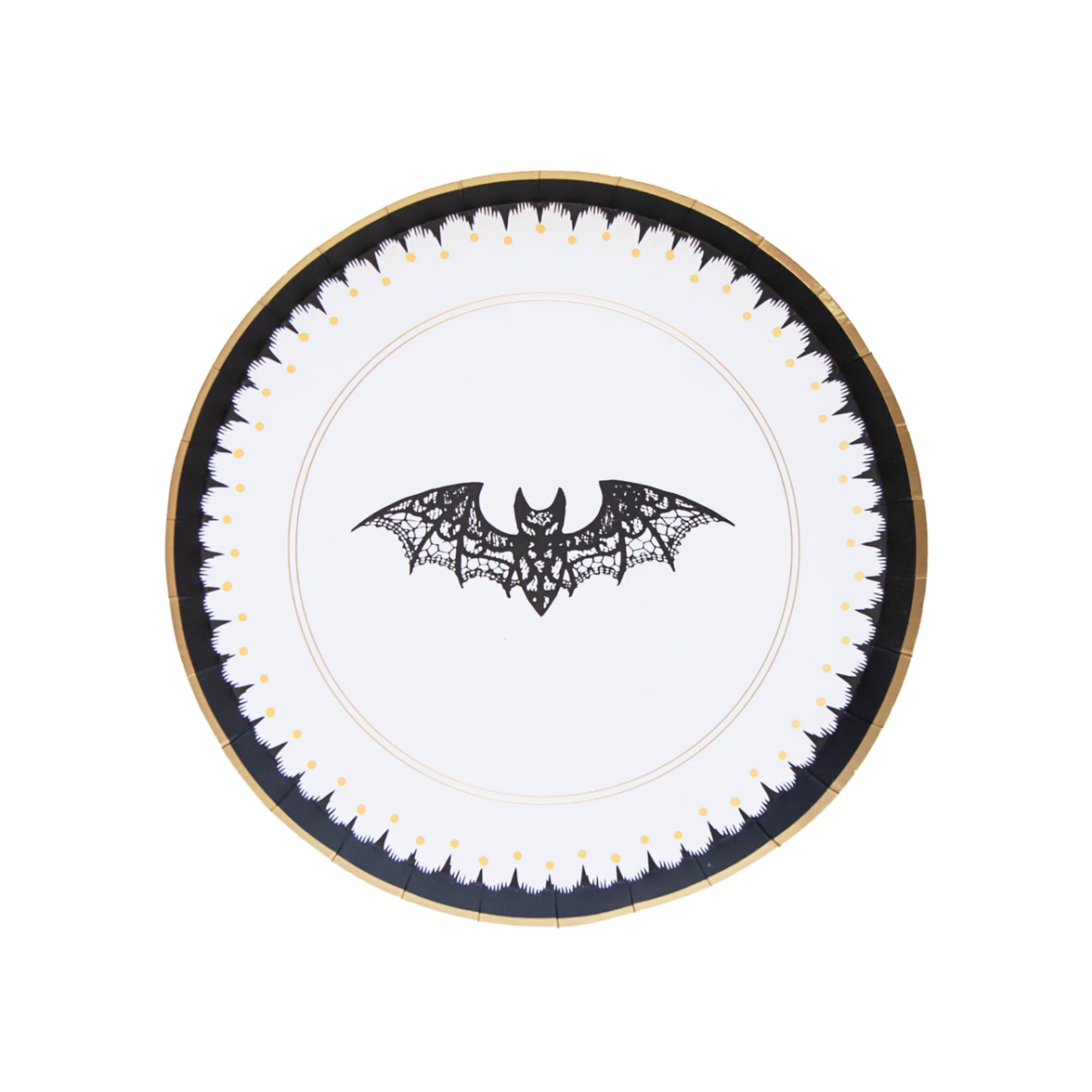 Elegant Halloween Dessert Lacy Bat Plates 8CT
