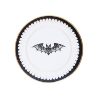 Elegant Halloween Dessert Lacy Bat Plates 8CT