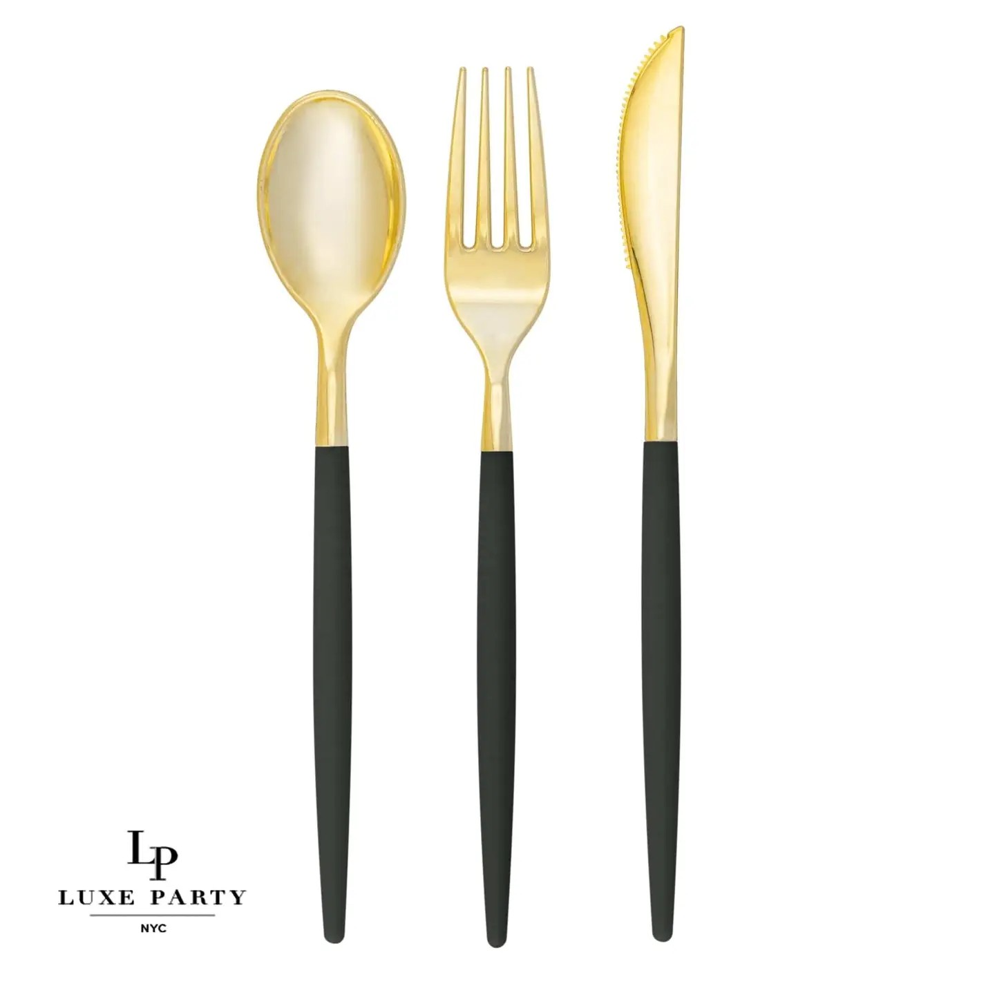 Emerald Green and Gold Cutlery Set - 32 Pieces