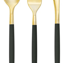 Emerald Green and Gold Cutlery Set - 32 Pieces