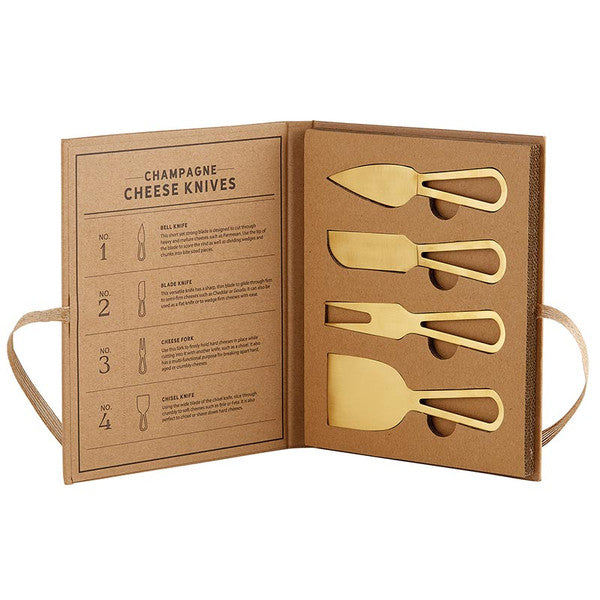 Champagne Gold Cheese Knives - Set of 4