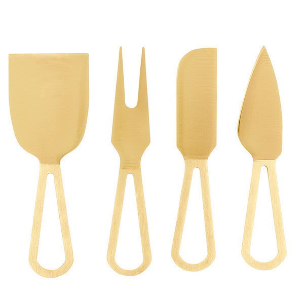 Champagne Gold Cheese Knives - Set of 4