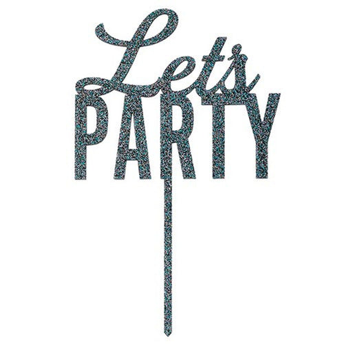 Let's Party Acrylic Cake Topper