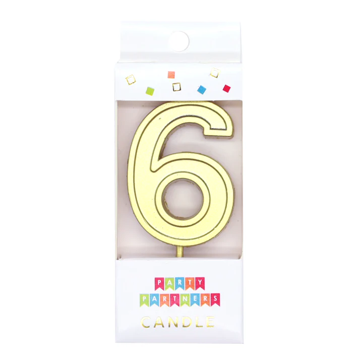 Gold Number Candle
