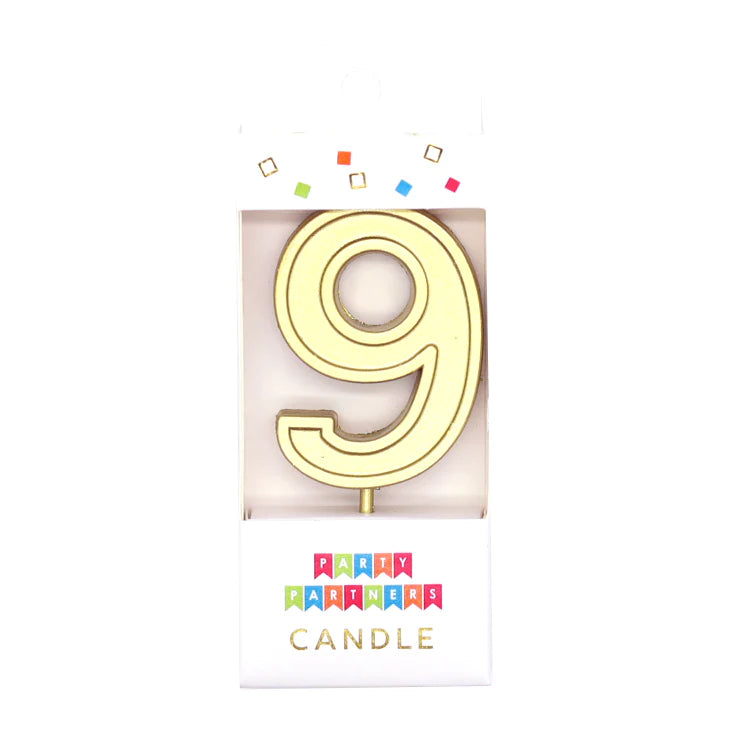 Gold Number Candle