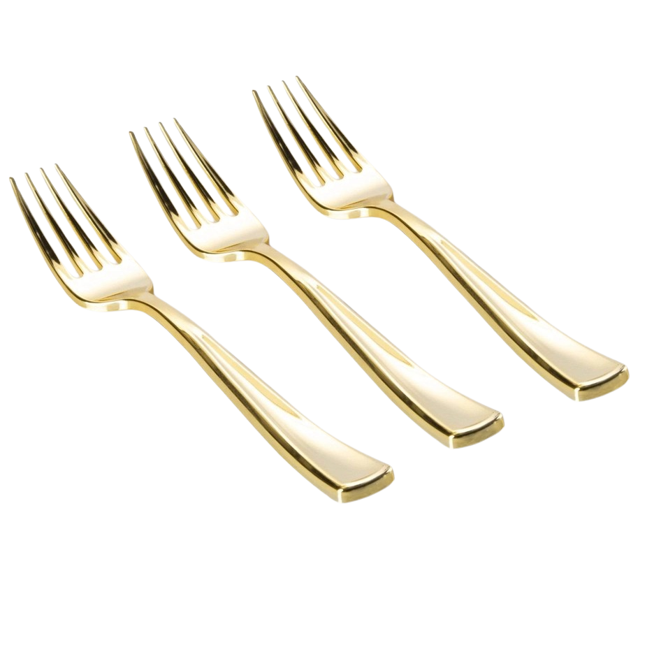 Classic Gold Plastic Forks 20CT