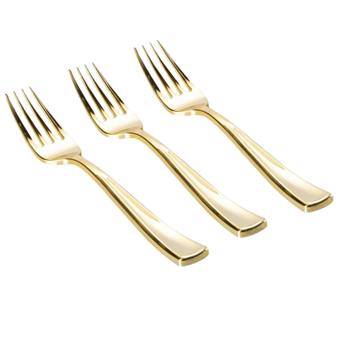 Classic Gold Plastic Forks 20CT