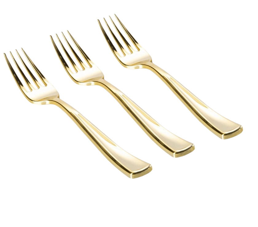 Classic Gold Plastic Forks 20CT