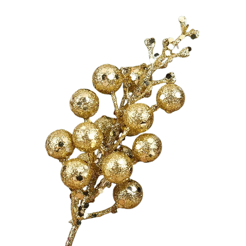 Gold Metallic Berry Sprig