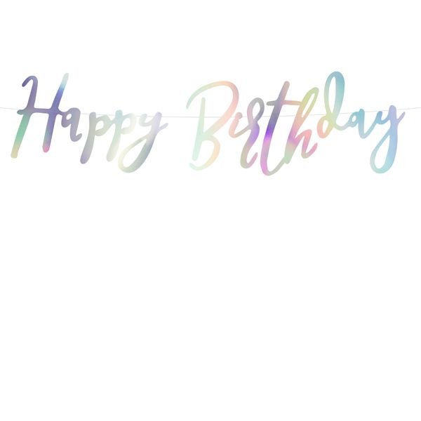 Iridescent Happy Birthday Banner