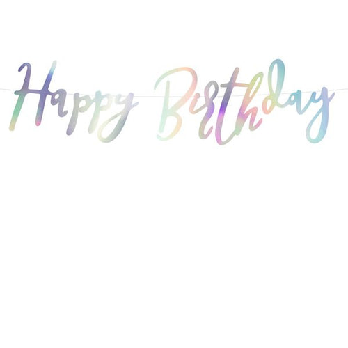 Iridescent Happy Birthday Banner