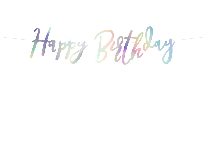 Iridescent Happy Birthday Banner
