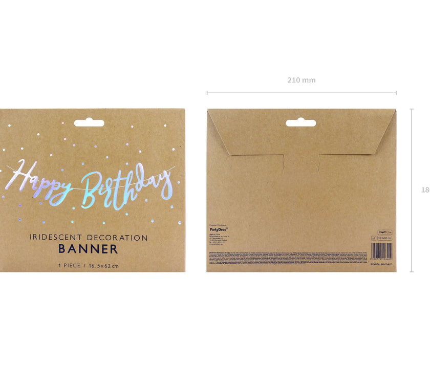 Iridescent Happy Birthday Banner