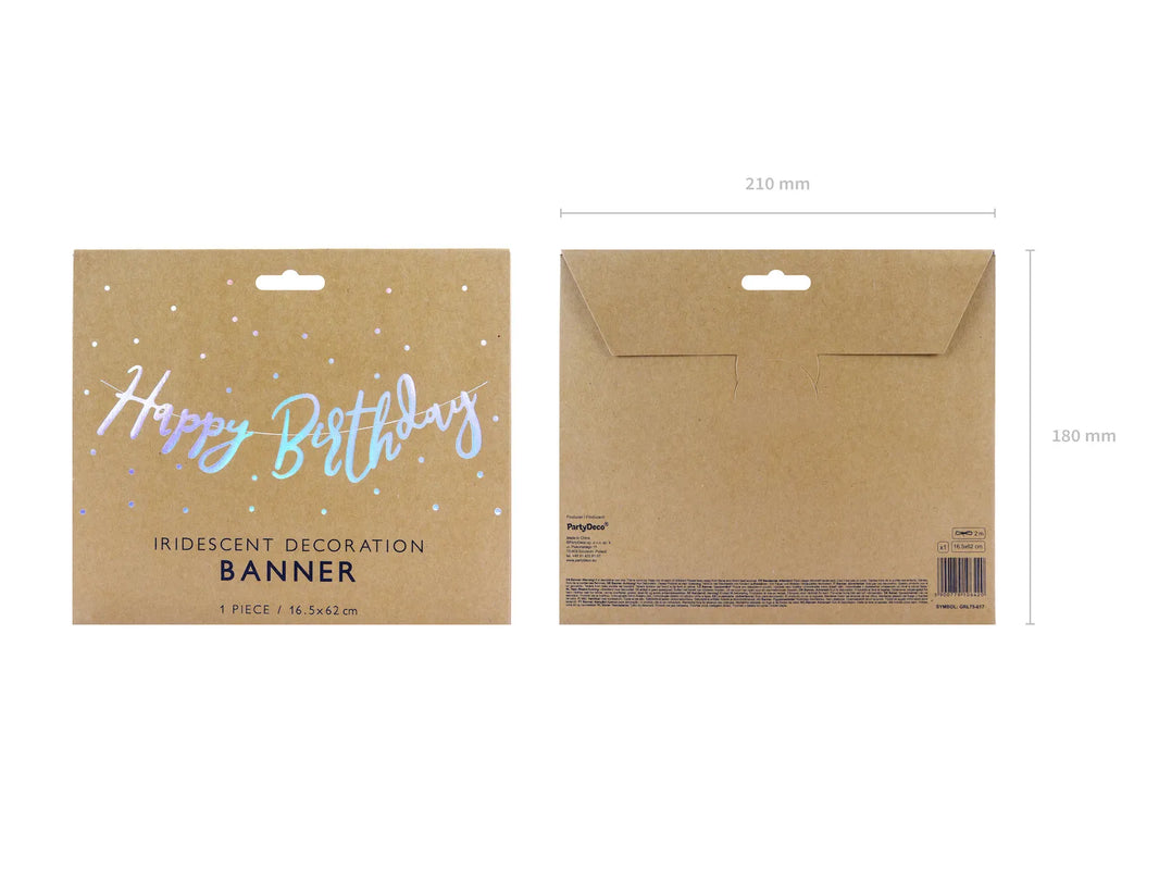Iridescent Happy Birthday Banner