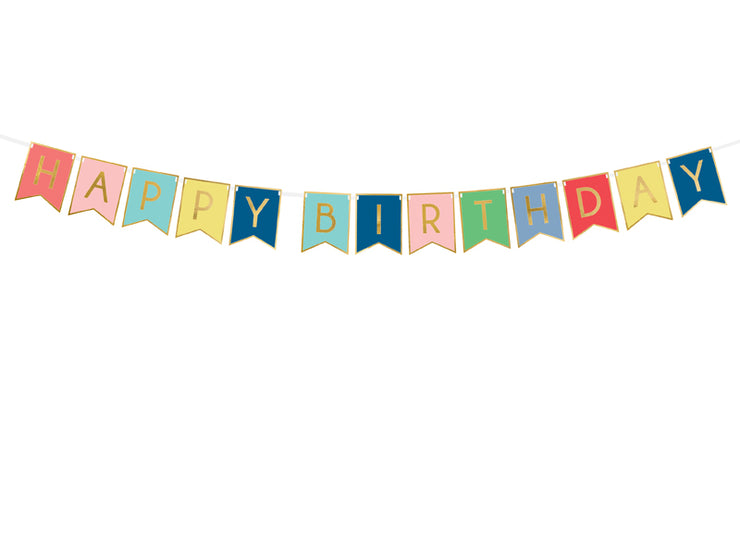 Multi Color Happy Birthday Banner