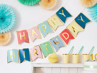 Multi Color Happy Birthday Banner