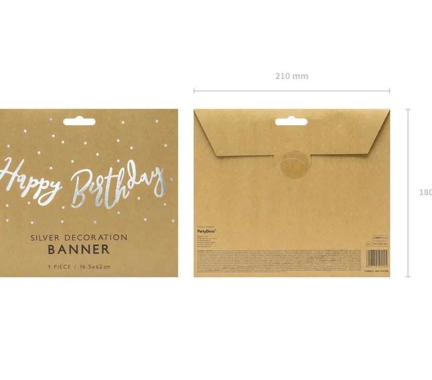 Silver Happy Birthday Banner