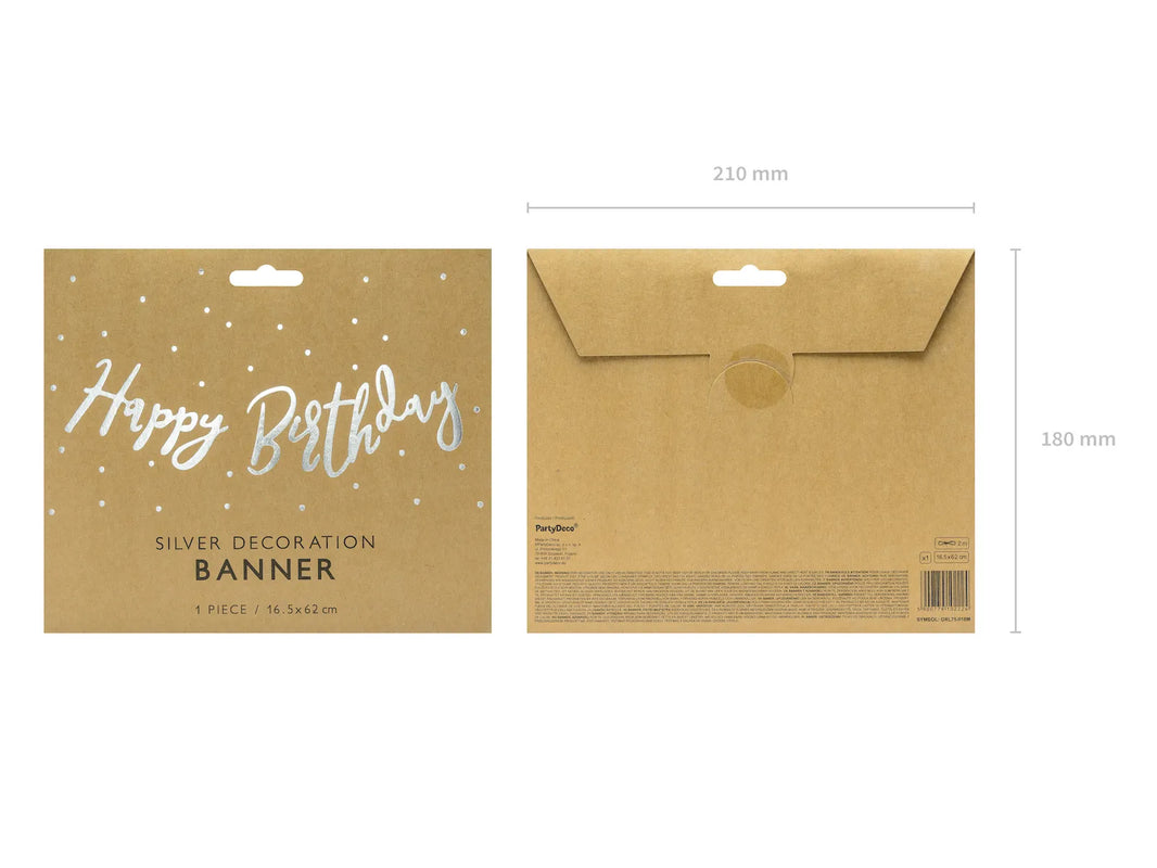 Silver Happy Birthday Banner