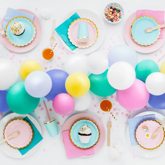 Scalloped Blue & Gold Plates 6CT