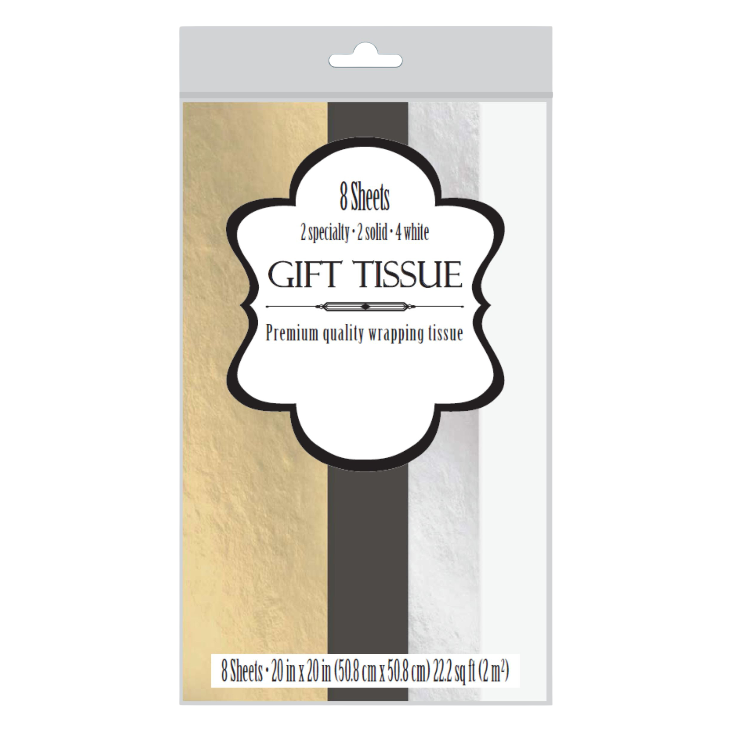 Assorted Metallic Tissue - 8 Sheets