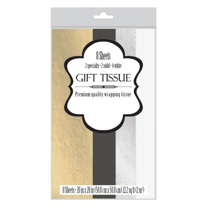 Assorted Metallic Tissue - 8 Sheets