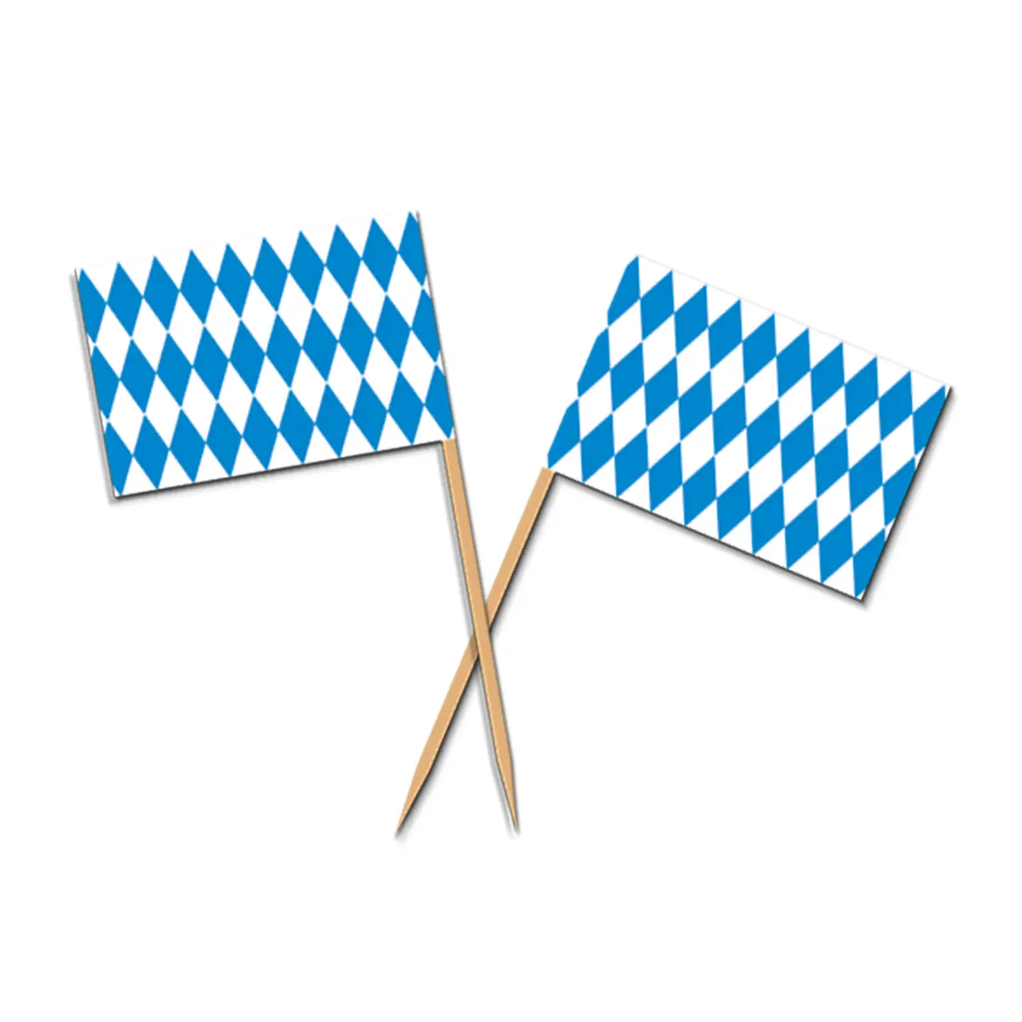 Oktoberfest Picks, 2½" Bavarian Blue and White Diamond Check
