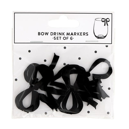 Acrylic Bow Drink Markers - Set of 6